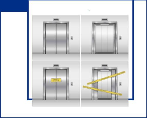 Ajuste del bloqueo de la puerta de un ascensor.