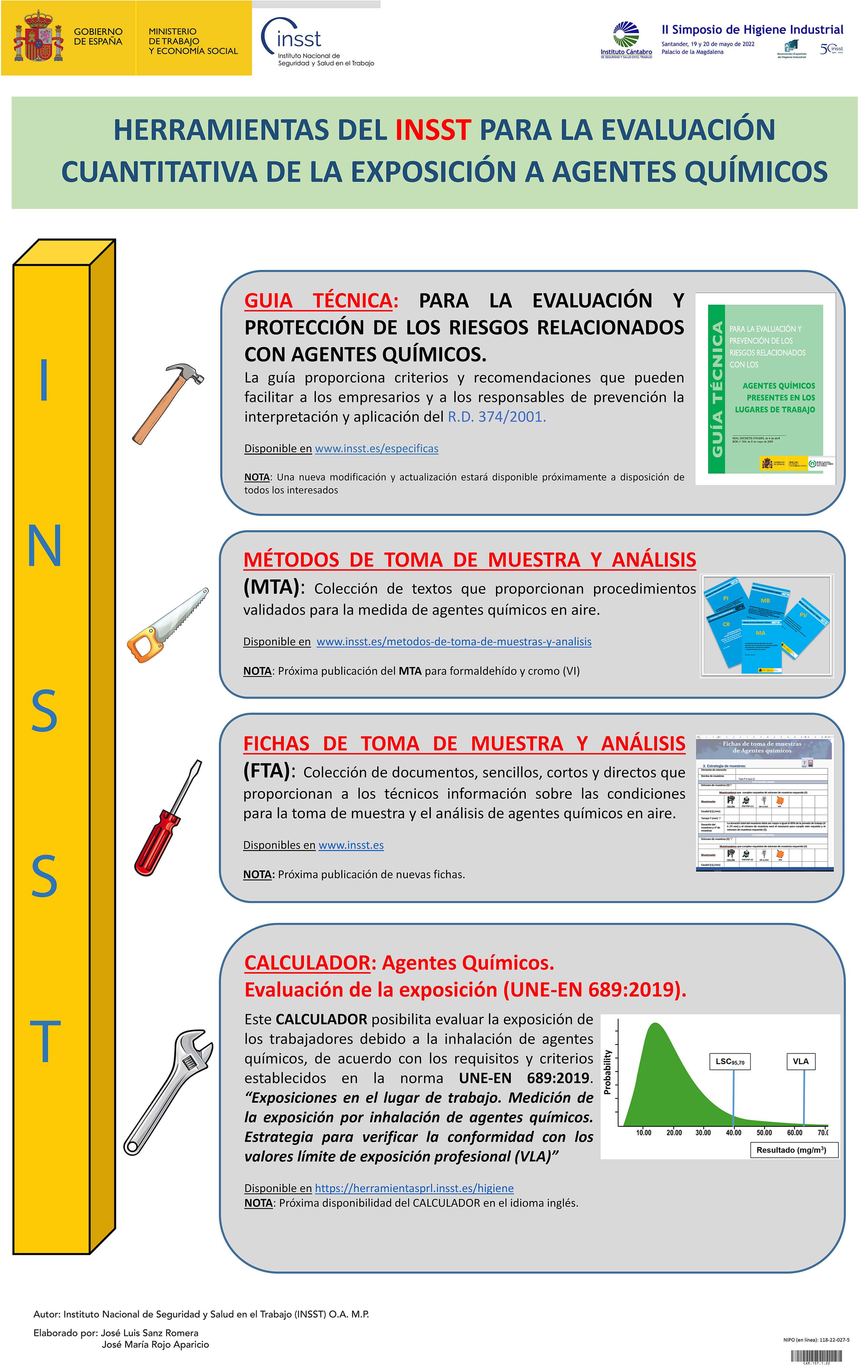 Cartel: Herramientas del INSST para la evaluación cuantitativa de la exposición a agentes químicos - Año 2022