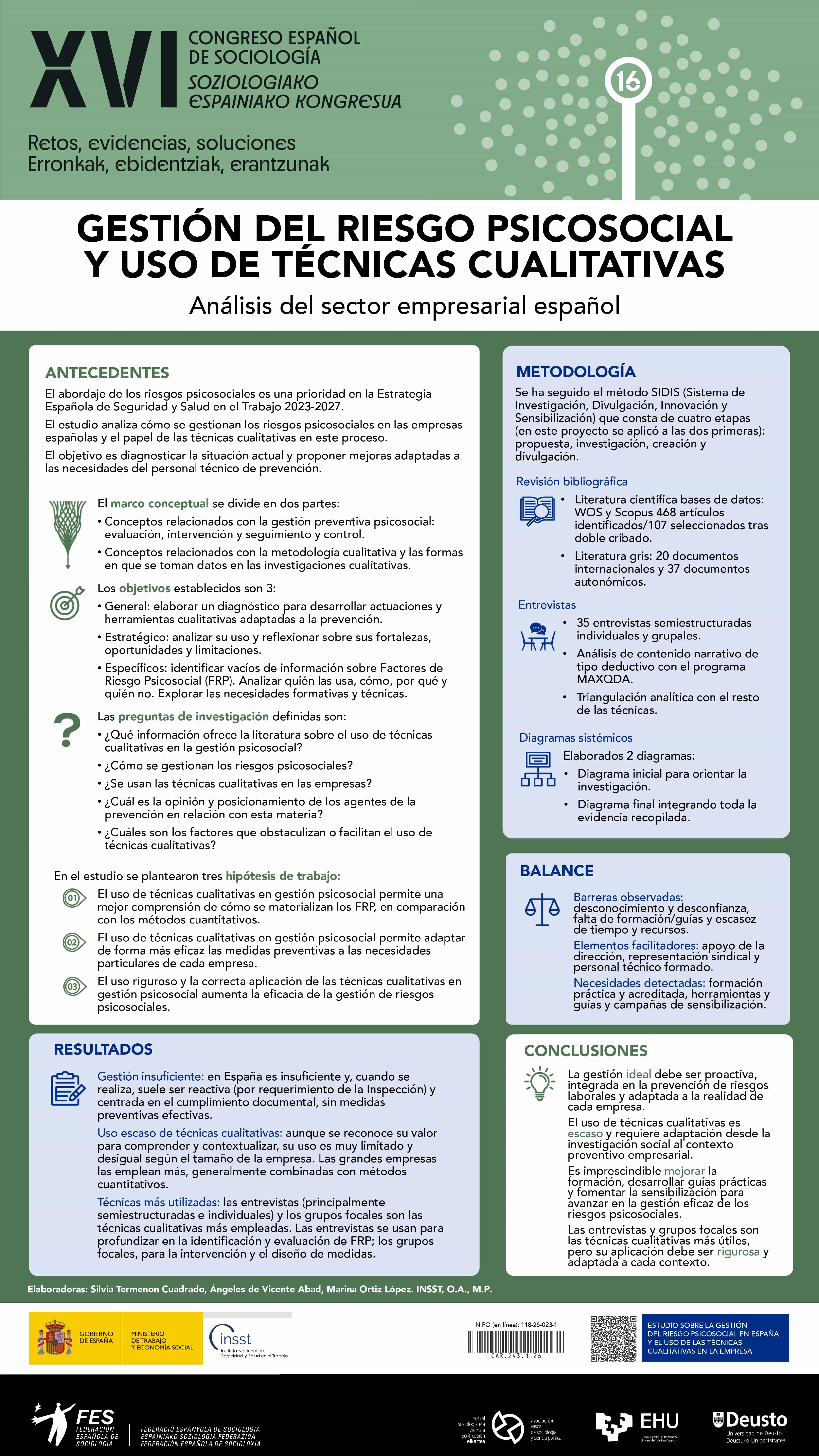 Póster técnico: Gestión del riesgo psicosocial y uso de técnicas cualitativas - Año 2026