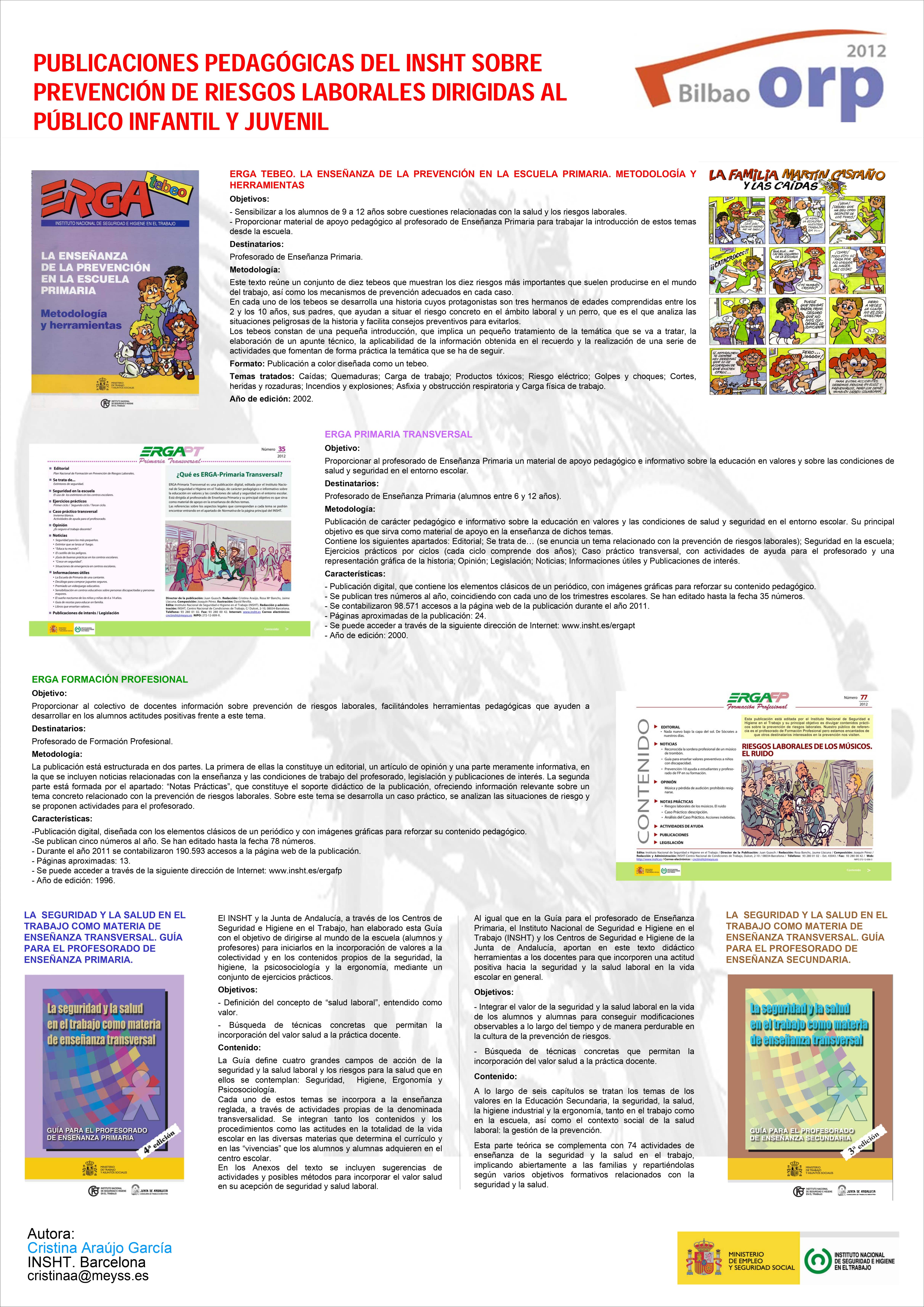 Póster Técnico: Publicaciones pedagógicas dirigidas al público infantil y juvenil - Año 2012