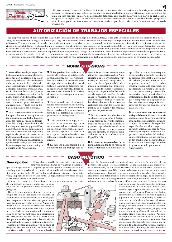 NP Erga-FP 32. Autorización de trabajos especiales - Año 2002