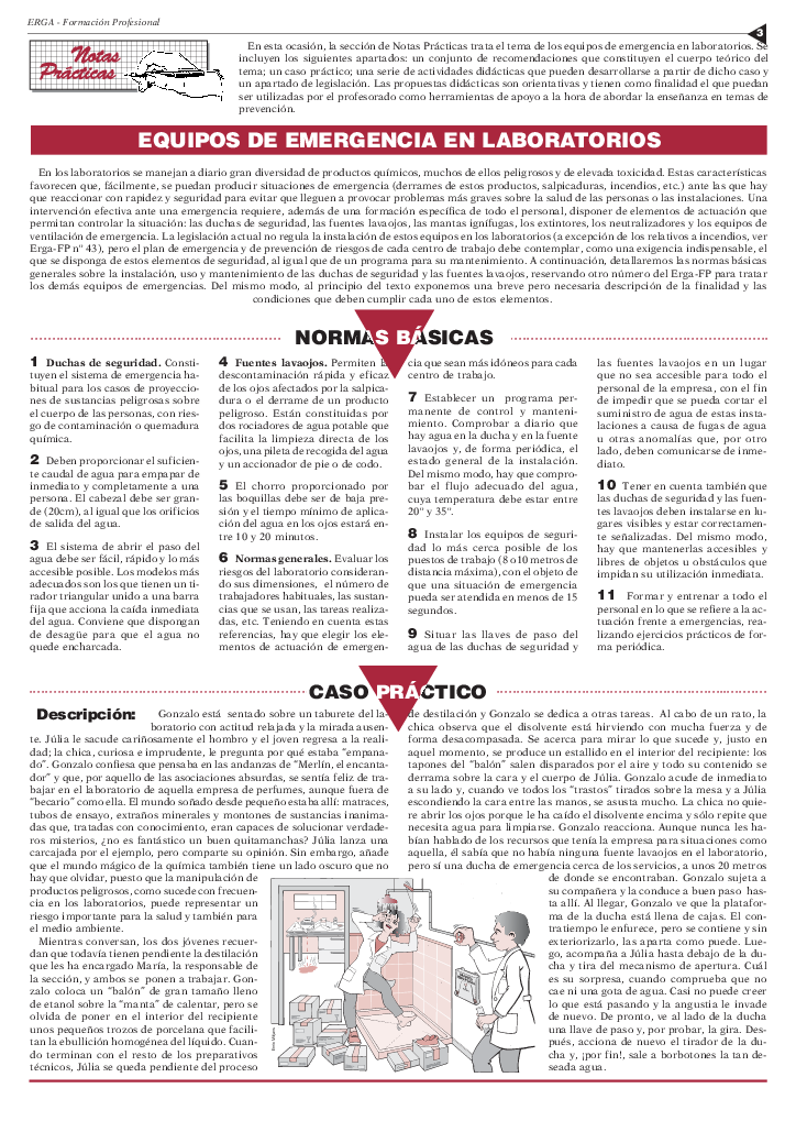 NP Erga-FP 44. Equipos de emergencia en laboratorios - Año 2005