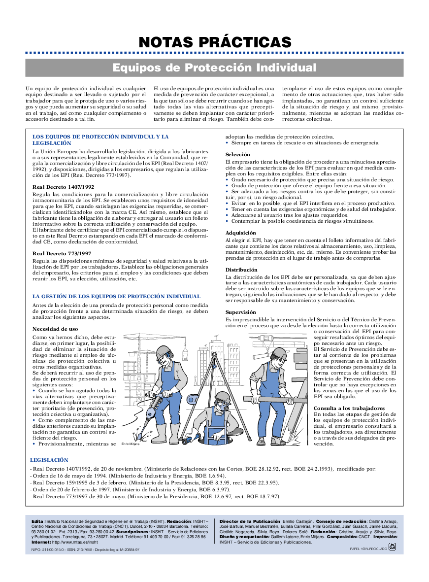 NP Erga-Noticias 68. Equipos de protección individual - Año 2000