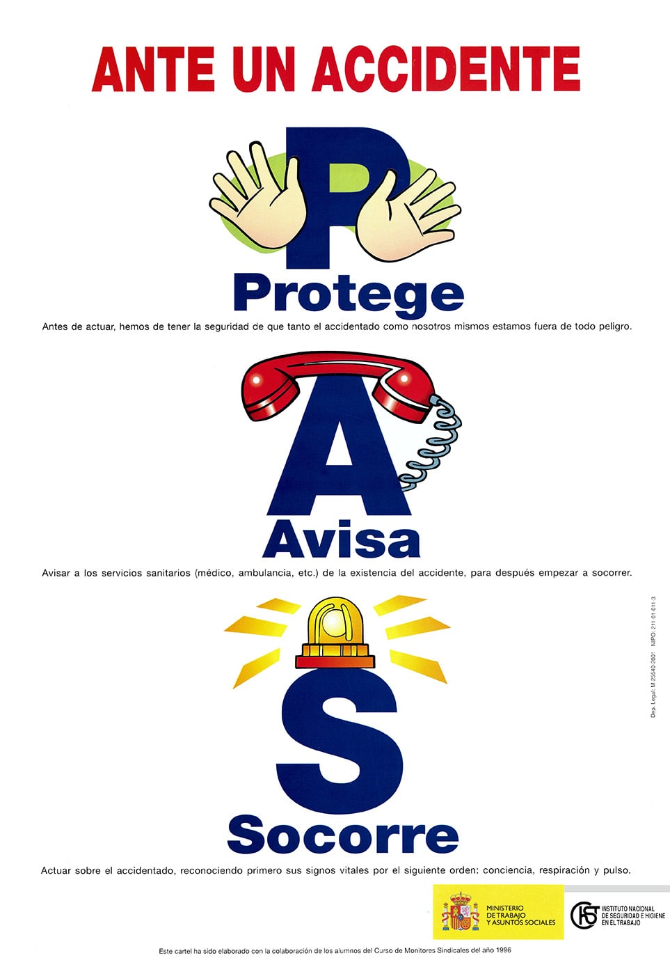 Cartel: Ante un accidente - Año 2001