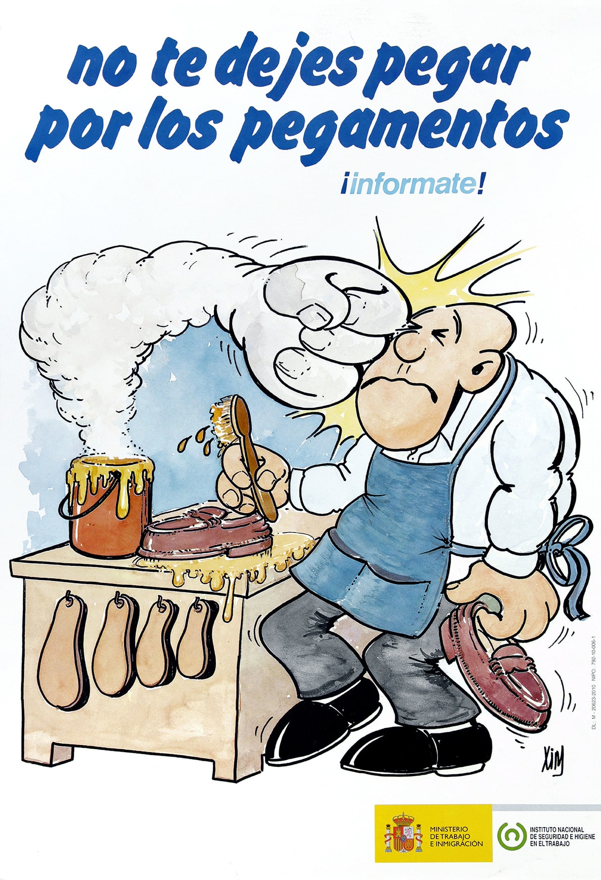 Cartel: No te dejes pegar por los pegamentos, ¡infórmate! - Año 2010