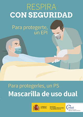 Folleto: Respira con seguridad. Para protegerte, un EPI. Para protegerles, un PS. Mascarilla de uso dual - Año 2020