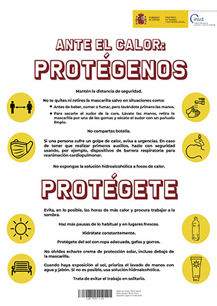 Cartel: Ante el calor: protégenos, protégete - Año 2020