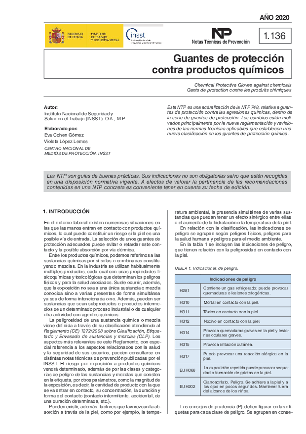 Primera página del documento Notas Técnicas de Prevención. Serie 33ª (nº 1136 a 1151)