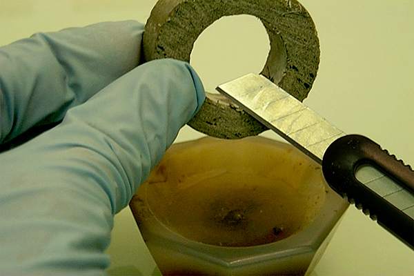 Preidentificación y selección de la muestra de material para su análisis
