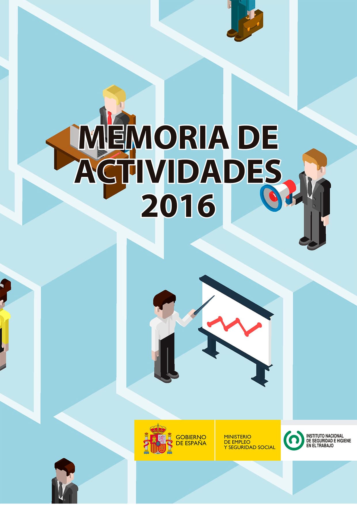 Portada de la Memoria de actividades del INSHT 2016