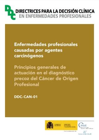 Portada del documento "Directrices para la decisión clínica para enfermedades profesionales de naturaleza respiratoria. Patología por amianto".