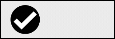 Icono de marca de verificación dentro de un círculo negro.