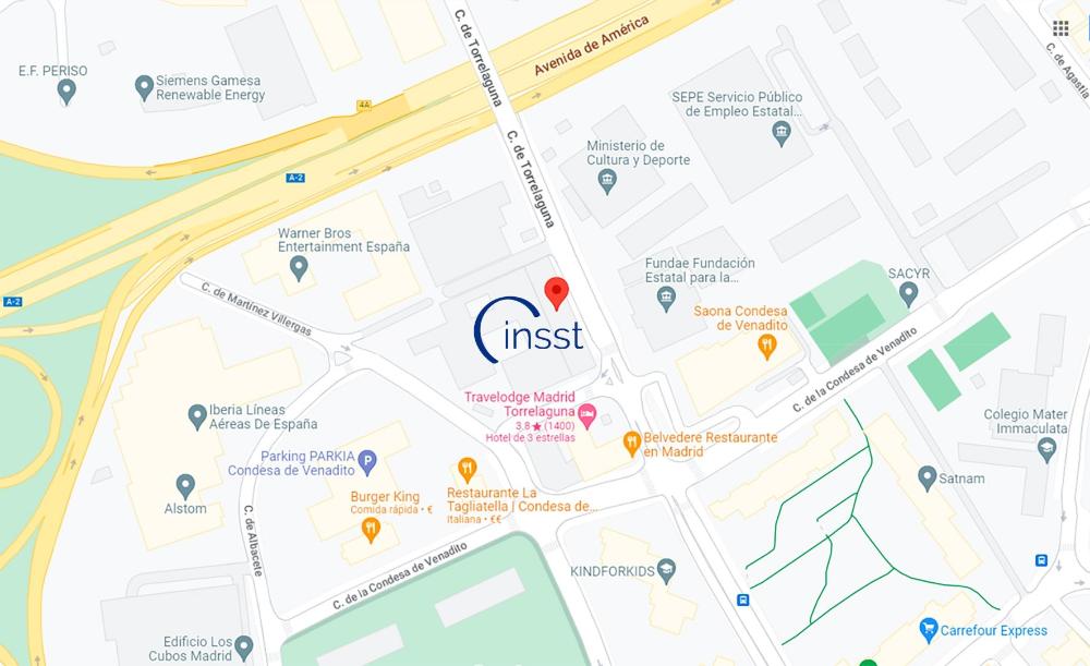 Imagen de un mapa de Bilbao señalando el Hotel Meliá
