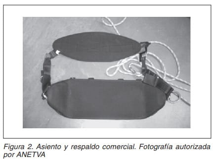 Asiento y respaldo comercial para equipo de elevación. Fotografía autorizada por ANETVA