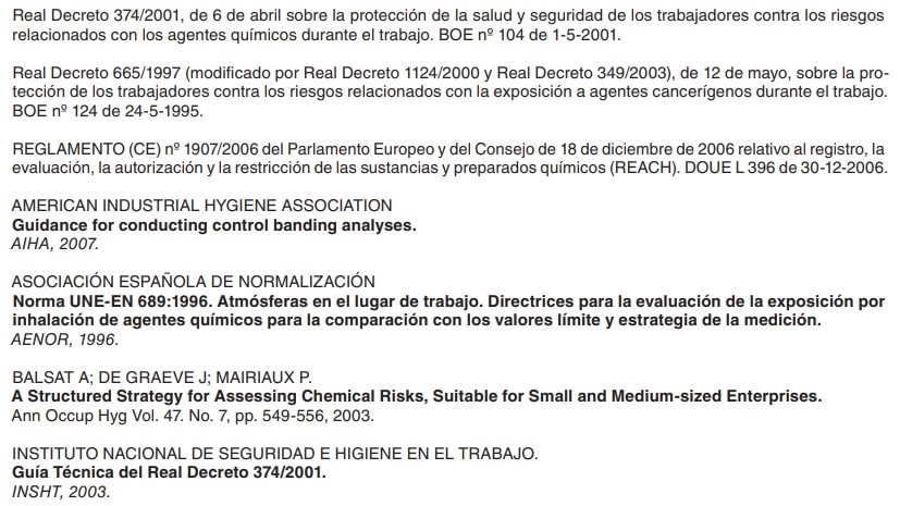 Listado bibliográfico sobre exposición a agentes químicos y cancerígenos en el trabajo.