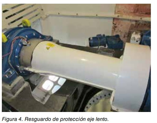 Figura 4. Resguardo de protección instalado sobre el eje lento de una máquina.