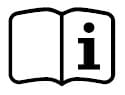 Icono de libro abierto con letra i de información